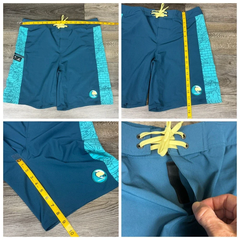 Decathlon Paris 2024 Olympic Boardshorts Turquoise Blue 32 Mens Swim Trunks SEO